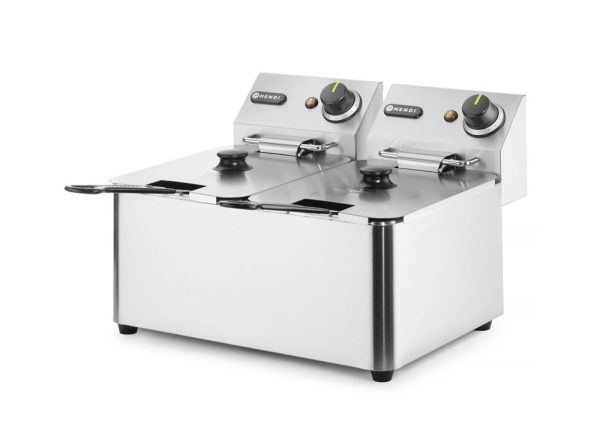 Fritadeira Kitchen Line - 2x4L, HENDI, Kitchen Line, 8L, 230V/6000W, 470x380x(H)315mm - Image 2