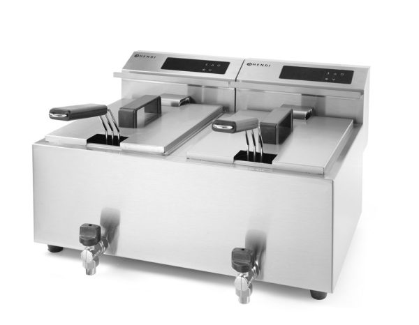 Fritadeira digital Profi Line com torneira de drenagem – 2 x 8 L, HENDI, Profi Line, 16L, 230V/7000W, 605x515x(H)350mm - Image 4