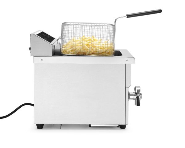 Fritadeira de indução com torneira de drenagem – 8 L, HENDI, 8L, Cinzento-claro, 230V/3500W, 288x619x(H)408mm - Image 4