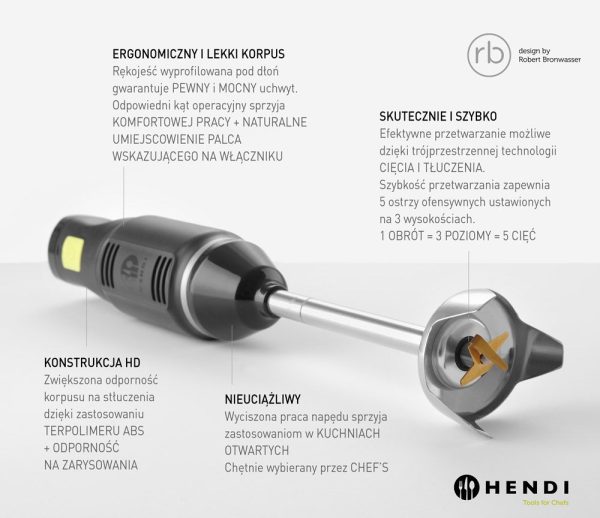 Triturador HENDI Blend, 220-240V/250W, ø71x(H)450mm - Image 3