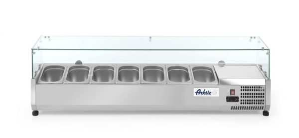 Vitrina expositora refrigerada GN 1/4, Arktic, 7x GN 1/4, 230V/180W, 1505x335x(H)460mm