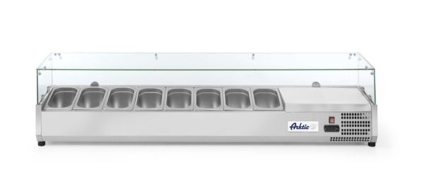 Vitrina expositora refrigerada GN 1/4, Arktic, 8x GN 1/4, 230V/180W, 1805x335x(H)460mm