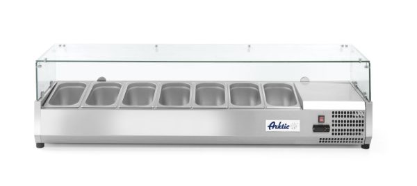 Vitrina expositora refrigerada GN 1/3, Arktic, 7x GN 1/3, 230V/180W, 1605x420x(H)460mm