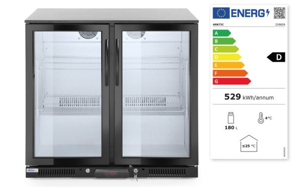 Expositor frigorífico de bebidas com porta dupla 198 L, Arktic, 220-240V/160W, 900x540x(H)890mm - Image 5