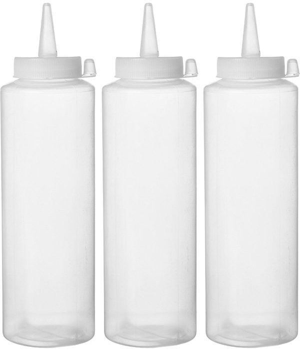 Conjunto de garrafas dispensadoras - 3 unidades, HENDI, 0,7L, Transparente, 3 pcs., ø70x(H)240mm