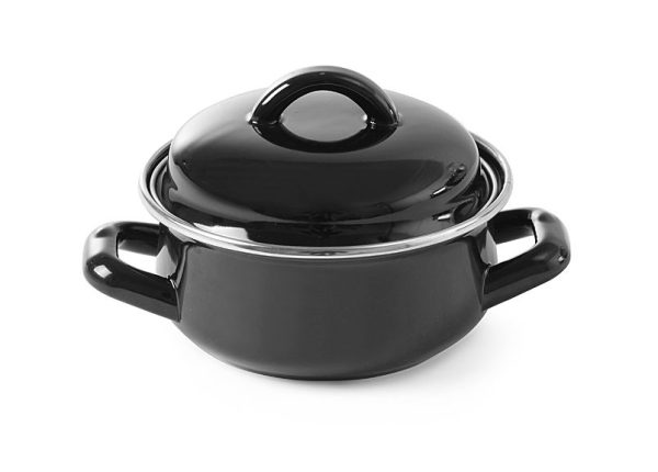 Tacho para sopa e molhos - com tampa, HENDI, preto, 0,65L, ø135x(H)110mm