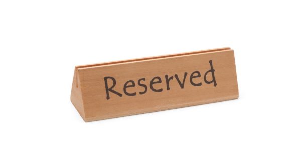 Sinal de mesa reservada, HENDI, "reserved", 152x44x(H)44mm