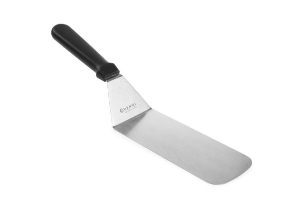 Espátula flexível para virar hambúrgueres, HENDI, Preto, 375x73mm