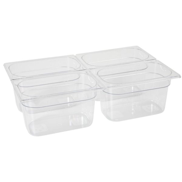 Recipiente Gastronorm 1/4, HENDI, Profi Line, GN 1/4, 1,8L, Transparente, 265x162x(H)65mm