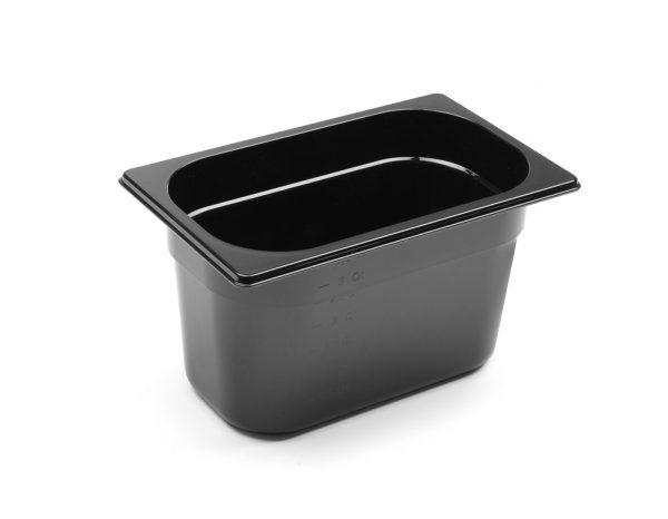 Recipiente Gastronorm 1/4, HENDI, Profi Line, GN 1/4, 4L, Preto, 265x162x(H)150mm