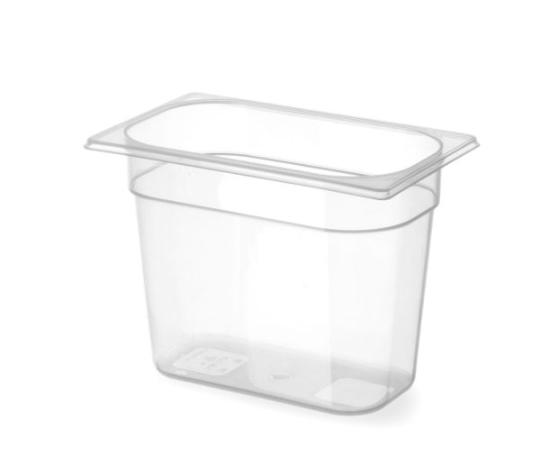 Recipiente Gastronorm 1/4, HENDI, Profi Line, GN 1/4, 5,5L, Transparente, 265x162x(H)200mm