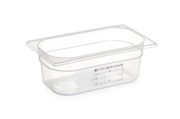 Recipiente Gastronorm 1/4, HENDI, GN 1/4, 1,8L, Transparente, 265x162x(H)65mm