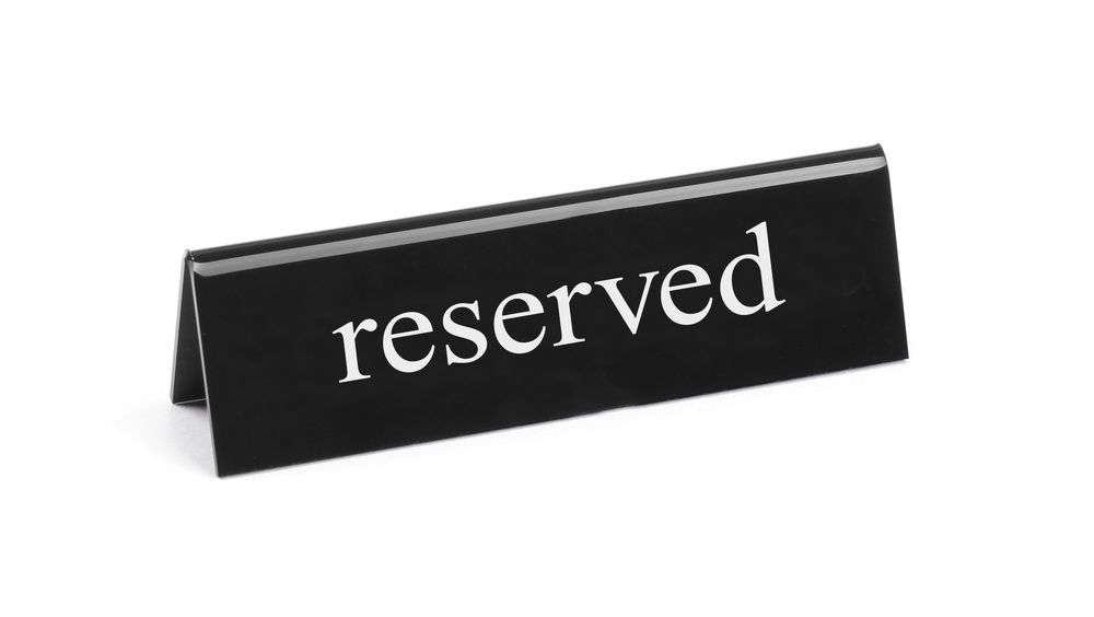 Sinal de mesa reservada, reserved, 130x30x(H)38mm