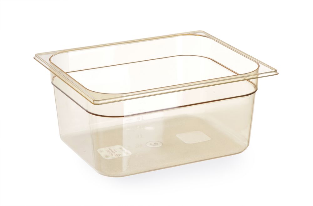 Recipiente GN 1/2, resistente a altas temperaturas, GN 1/2, 9L, Transparente, 325x265x(H)150mm
