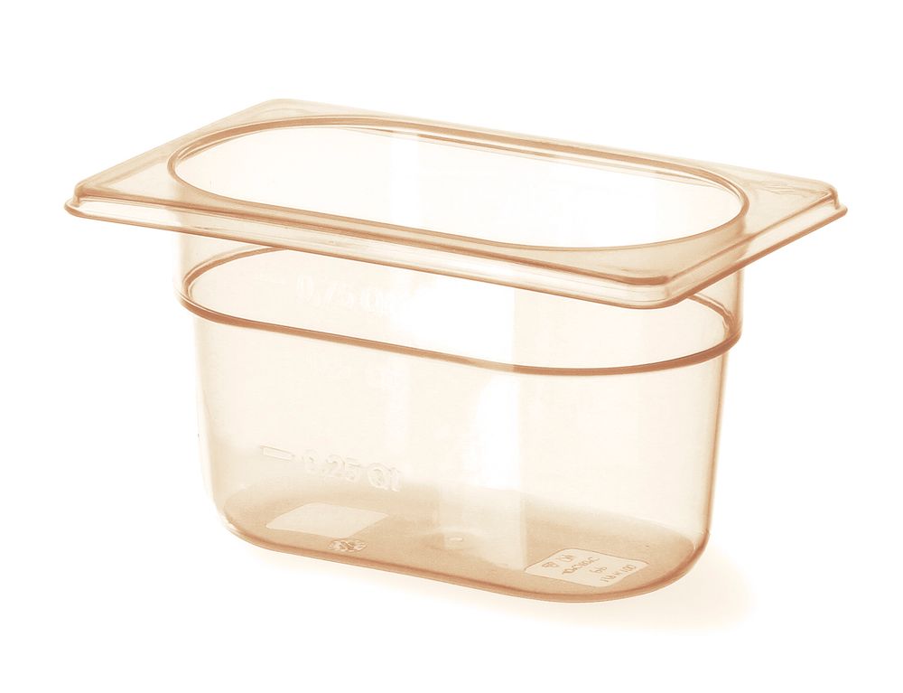 Recipiente GN 1/9, resistente a altas temperaturas, GN 1/9, 0,6L, Transparente, 176x108x(H)65mm - Image 2