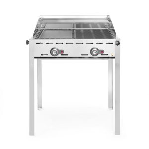 Green Fire com 2 queimadores, Profi Line, Chapa e grelha Gastronorm 1/1 em ferro fundido esmaltado, 11,6kW, 740x615x(H)825mm