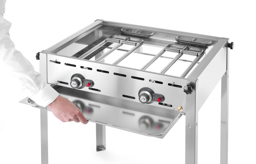 Green Fire com 2 queimadores, Profi Line, 2 grelhas para churrasco GN 1/1 em aço inoxidável, 11,6kW, 740x612x(H)825mm - Image 9