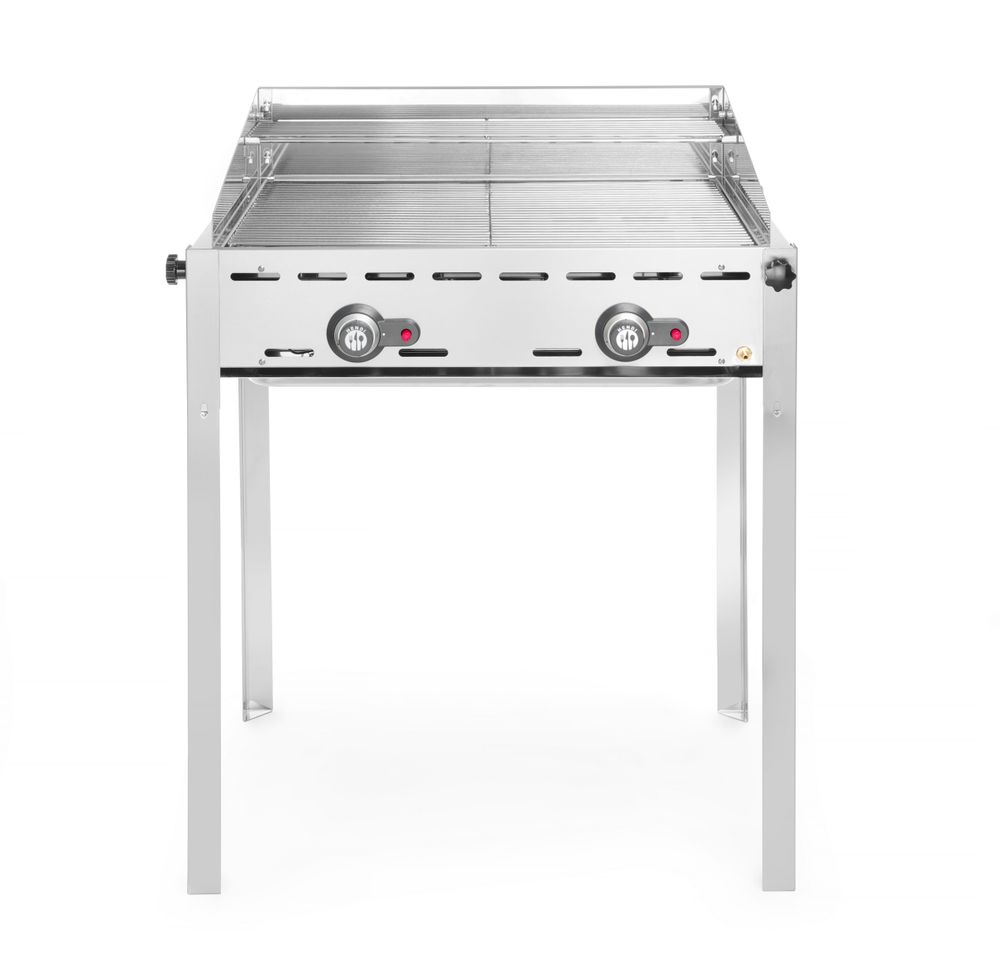 Green Fire com 2 queimadores, Profi Line, 2 grelhas para churrasco GN 1/1 em aço inoxidável, 11,6kW, 740x612x(H)825mm