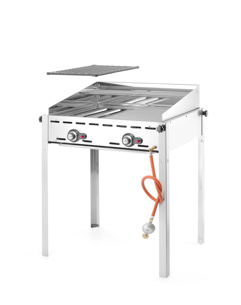 Green Fire com 2 queimadores, Profi Line, 2 grelhas para churrasco GN 1/1 em aço inoxidável, 11,6kW, 740x612x(H)825mm - Image 3