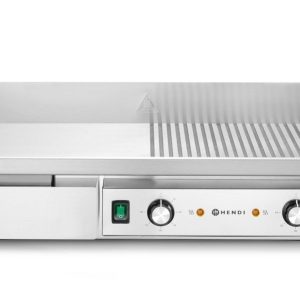 Grelha, metade lisa, metade canelada, Budget Line, 400V/4400W, 720x460x(H)241mm