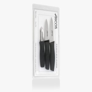 Arcos Conjunto de facas para legumes e descascar 60 mm - Série Nova - Preto