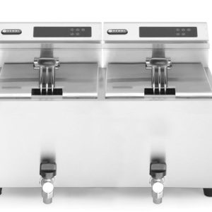 Fritadeira digital Profi Line com torneira de drenagem – 2 x 8 L, Profi Line, 16L, 230V/7000W, 605x515x(H)350mm