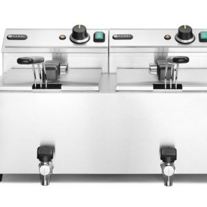Fritadeira profunda Profi Line com torneira de drenagem, 2 × 8 l, Profi Line, 16L, 230V/7000W, 610x515x(H)369mm
