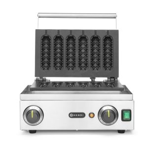Máquina de fazer waffles em formato „Corn dog”, 230V/1550W, 390x378x(H)229mm