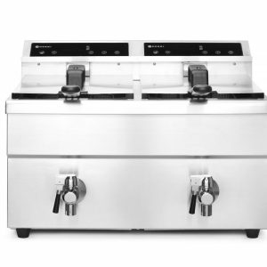 Fritadeira de indução com torneira de drenagem – 2 x 8 L, Profi Line, 16L, 230V/7000W, 577x609x(H)410mm
