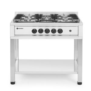 Fogão a gás com 5 bicos, estrutura aberta, Kitchen Line, 14,3kW, 900x640x(H)910mm