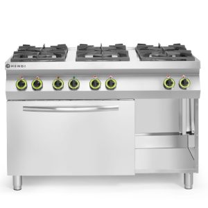 Fogão a gás Kitchen Line com 6 bicos e forno de convecção GN 1/1, Kitchen Line, 230V/3000W, 28,5kW, 1200x722x(H)900mm