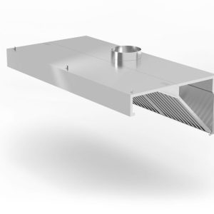 Exaustor montado na parede, angular, Profi Line, com iluminação LED, 1200x700x(H)450mm