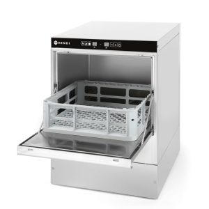 Máquina de lavar copos de vidro 40x40, controlo eletromecânico, Budget Line, com bomba de detergente, 230V/2800W, 470x510x(H)710mm