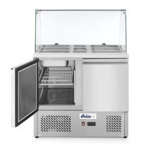 Bancada frigorífica para ingredientes de duas portas com expositor em vidro 300 L, Arktic, 169L, 230V/310W, 700x900x(H)1300mm