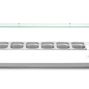 Vitrina expositora refrigerada GN 1/4, Arktic, 8x GN 1/4, GN 1/4, 36L, 230V/180W, 335x1805x(H)460mm