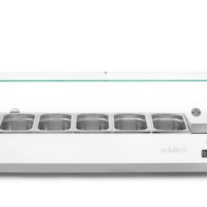 Vitrina expositora refrigerada GN 1/3, Arktic, 6x GN 1/3, GN 1/3, 36L, 230V/180W, 420x1405x(H)456mm