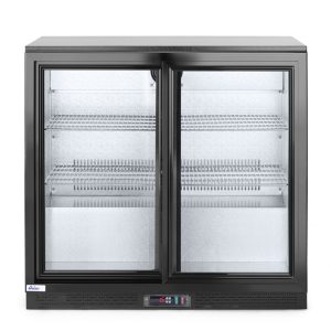 Frigorífico para bar com duas portas deslizantes, Arktic, 158L, Preto, 230V/160W, 520x900x(H)870mm