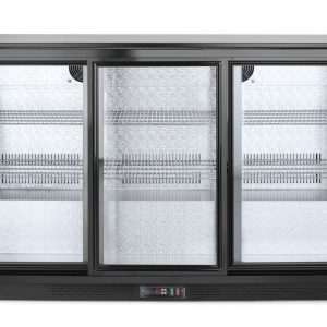 Frigorífico para bar com três portas deslizantes, Arktic, 254L, Preto, 230V/160W, 1350x520x(H)865mm