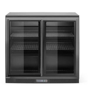 Frigorífico para bar com duas portas deslizantes, Arktic, 158L, Preto, 230V/160W, 520x900x(H)870mm