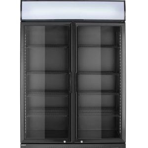 Frigorífico para bar com painel iluminado e duas portas, Arktic, 512L, Preto, 230V/510W, 585x1120x(H)1900mm