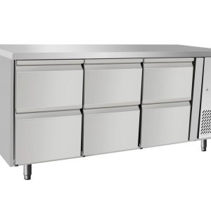 Balcão refrigerado, 6 gavetas, Arktic, 204L, 230V/400W, 700x1795x(H)840mm