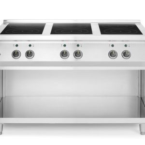 Fogão de indução, 6 zonas, 400V/25500W, 1200x700x(H)890mm