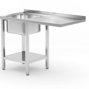 Mesa com lavatório, com espaço para máquina de lavar loiça e prateleira, Esquerda, 1200x700x(H)850mm