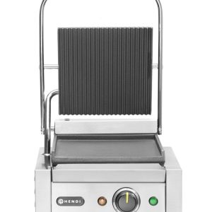Grelha de contacto - versão simples, parte superior canelada e fundo liso, 230V/1800W, 310x375x(H)216mm
