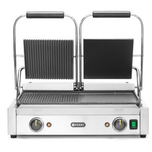 Grelha de contacto - versão dupla, metade lisa, metade canelada, 230V/3600W, 570x375x(H)216mm