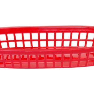 Cesto para pão, oval, Vermelho, 6 unid., 272x175x(H)38mm