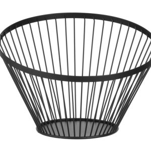 Cesto para fruta angular redondo preto, ⌀300x(H)205mm