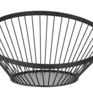 Cesto para fruta angular redondo preto, ⌀280x(H)130mm