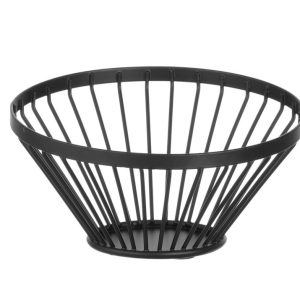 Cesto para fruta angular redondo preto, ⌀150x(H)80mm