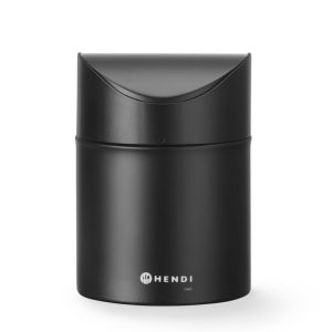 Caixote do lixo de mesa com tampa oscilante, 1,2L, Preto, ⌀120x(H)165mm